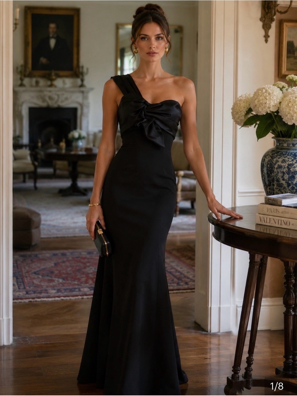 Mac Duggal Elegant One-Shoulder Black Evening Gown